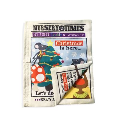 Nursery Times Crinkly Newspaper - Souris de Noël
