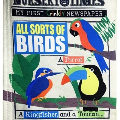 Nursery Times Crinkly Newspaper - Alle Arten von Vögeln