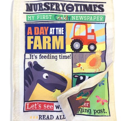 Nursery Times Crinkly Newspaper - Tiere auf dem Bauernhof