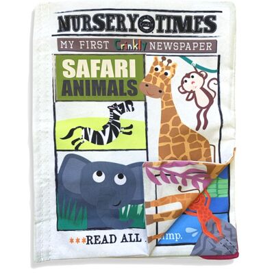 Nursery Times Crinkly Newspaper - Animales de Safari