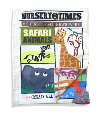 Nursery Times Crinkly Newspaper - Animaux de safari 1