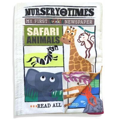 Nursery Times Crinkly Newspaper - Animaux de safari