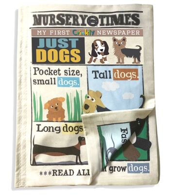 Nursery Times Crinkly Newspaper - Juste des chiens 1