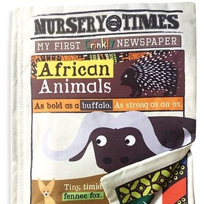 Giornale Crinkly di Nursery Times - Animali africani