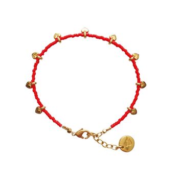 bracelet - perles coeur rouge 2
