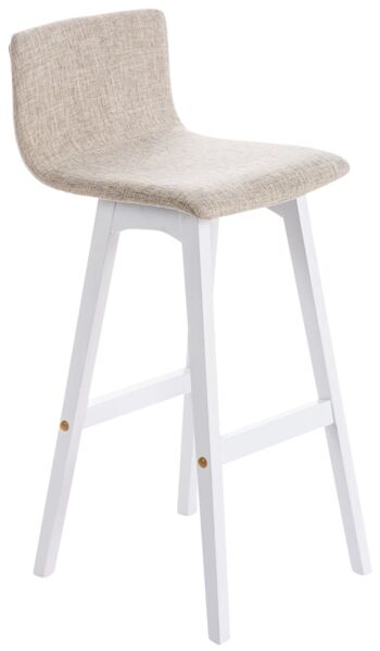 Luigiotti Lot de 2 Tabourets de Bar Tissu Crème 6x40cm 2