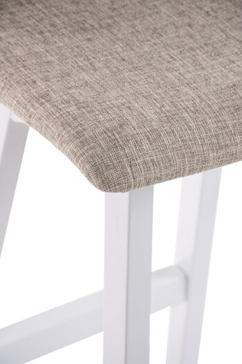 Luigiotti Lot de 2 Tabourets de Bar Tissu Crème 6x40cm 8