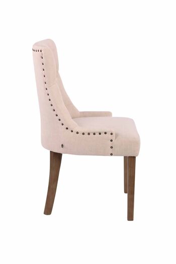 Forca Lot de 2 Chaises de Salle à Manger Tissu Crème 8x58cm 3