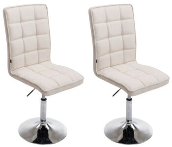 Capometa Lot de 2 Chaises de Salle à Manger Tissu Crème 7x56cm