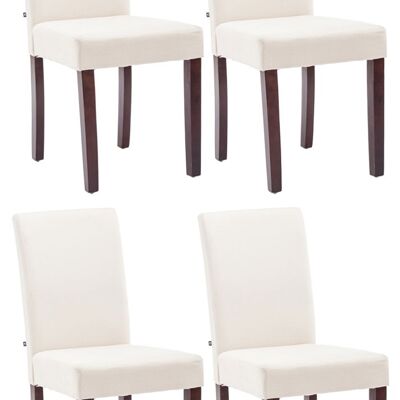 Beautiful Set van 4 Eetkamerstoelen Stof Creme 6x47cm