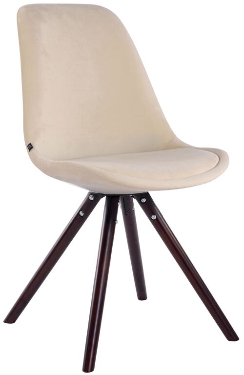 Taviano Set van 4 Eetkamerstoelen Fluweel Creme 6x56cm