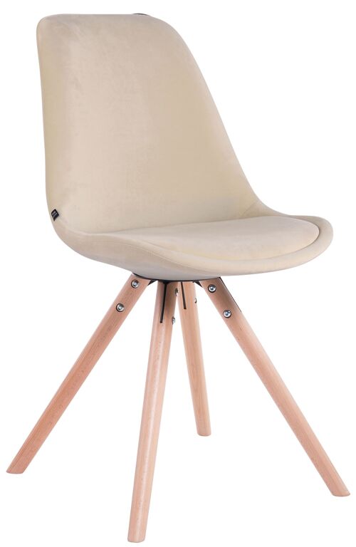 Beatrice Set van 4 Eetkamerstoelen Fluweel Creme 6x56cm