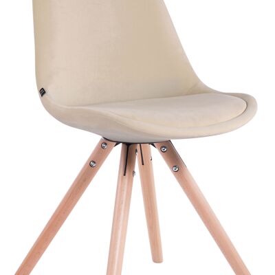 Beatrice Set van 4 Eetkamerstoelen Fluweel Creme 6x56cm