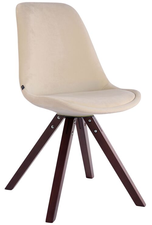 Travatura Set van 4 Eetkamerstoelen Fluweel Creme 6x56cm