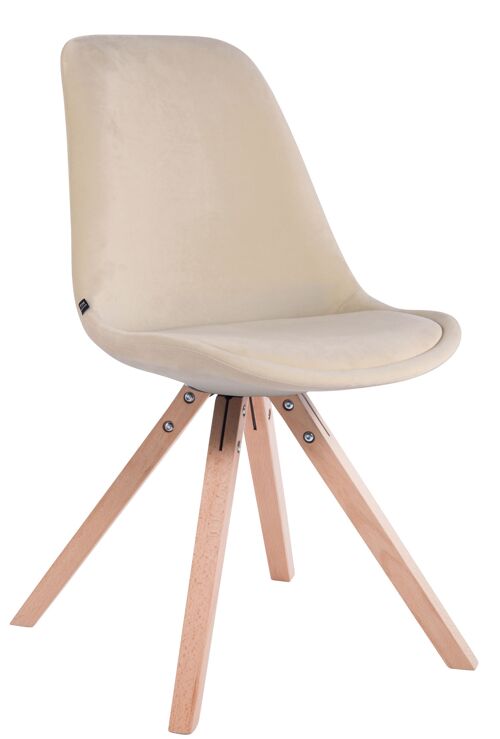 Scura Set van 4 Eetkamerstoelen Fluweel Creme 6x56cm