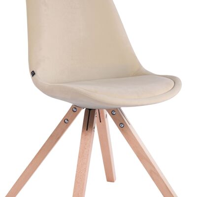 Scura Set van 4 Eetkamerstoelen Fluweel Creme 6x56cm