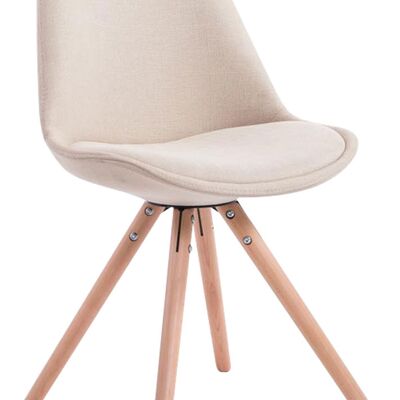 Gromo Set van 4 Eetkamerstoelen Stof Creme 6x56cm