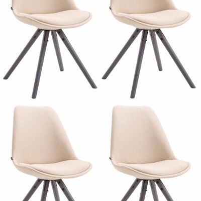 Nurallao Set van 4 Eetkamerstoelen Stof Creme 6x56cm