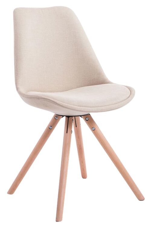 Linarolo Set van 4 Eetkamerstoelen Stof Creme 6x56cm