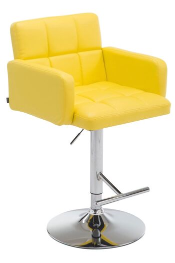 Tabouret Basiano Cuir Artificiel Jaune 13x56cm 1