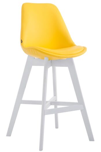 Vernio Tabouret de Bar Similicuir Jaune 6x56cm