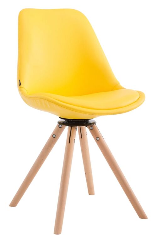 Roletto Bezoekersstoel Kunstleer Geel 6x56cm