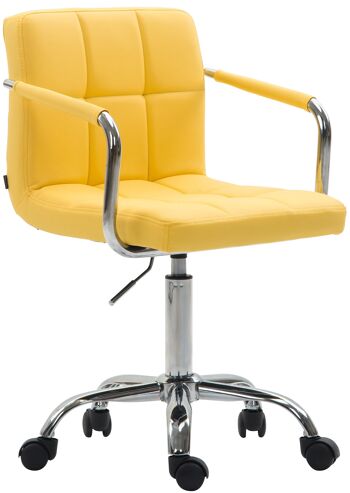 Gatteo Chaise de Bureau Cuir Artificiel Jaune 9x44cm 1