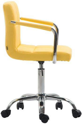 Gatteo Chaise de Bureau Cuir Artificiel Jaune 9x44cm 3