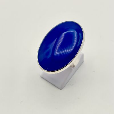 Silberring Blau Agaat 20x30mm