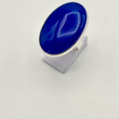 Anello in argento Agaa blu 20x30mm
