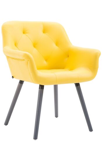 Borello Chaise de salle à manger Cuir artificiel Jaune 12x60cm 1