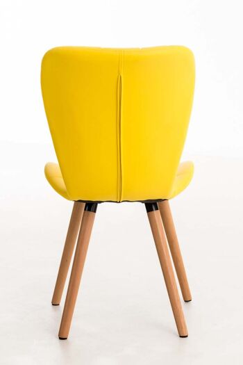 Orioles Chaise de salle à manger Cuir artificiel Jaune 6x63cm 4