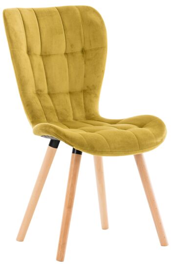 Scisciano Chaise de salle à manger Velours Jaune 6x63cm