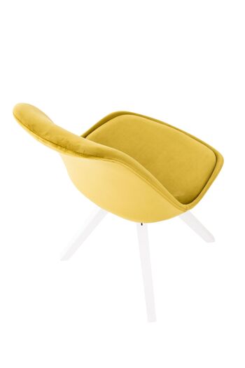 Loiano Chaise de salle à manger Velours Jaune 5x59cm 5