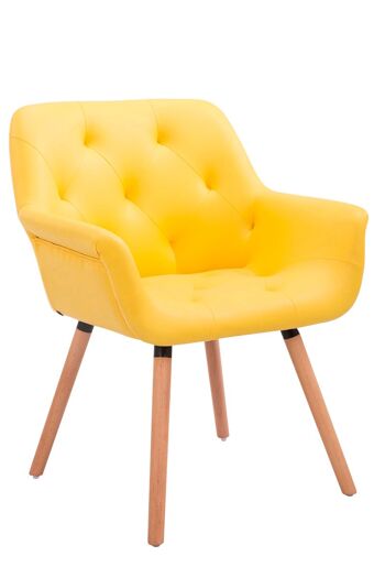 Bonavita Chaise de salle à manger Cuir artificiel Jaune 12x60cm 1