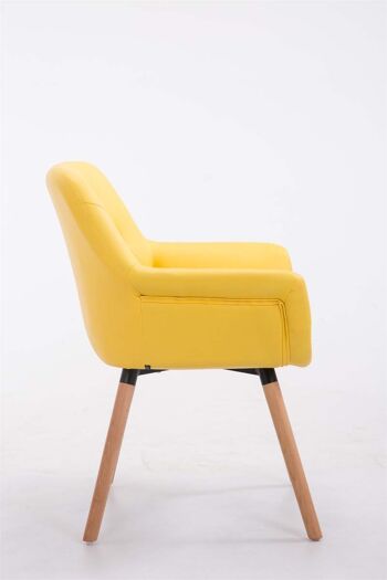 Bonavita Chaise de salle à manger Cuir artificiel Jaune 12x60cm 3