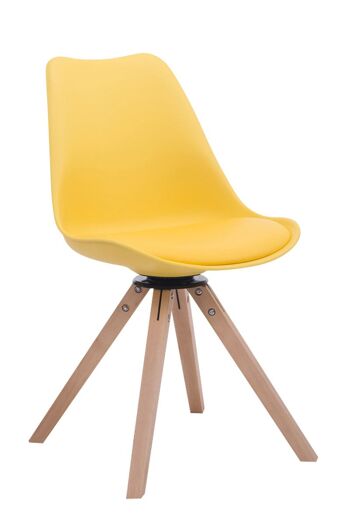 Chieale Chaise de salle à manger Cuir artificiel Jaune 6x56cm