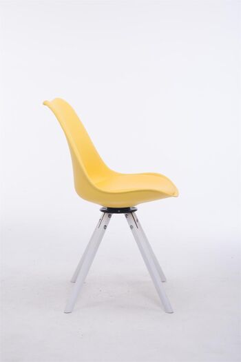 Giudecca Chaise de salle à manger Cuir artificiel Jaune 6x56cm 3