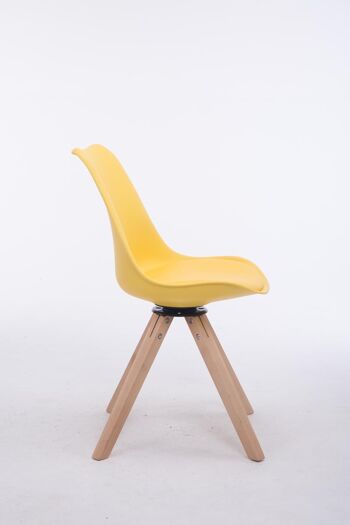 Valmorea Chaise de salle à manger Cuir artificiel Jaune 6x56cm 3