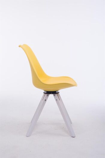 Ispica Chaise de salle à manger Cuir artificiel Jaune 6x56cm 3