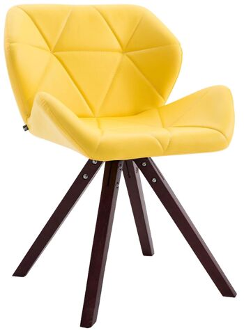 Oceri Chaise de salle à manger Cuir artificiel Jaune 6x52cm 3