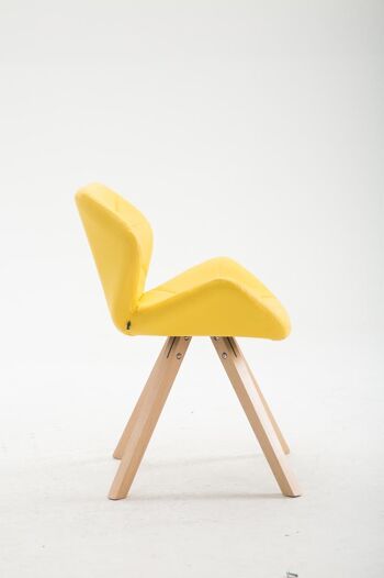 Rossilli Chaise de salle à manger Cuir artificiel Jaune 6x52cm 3