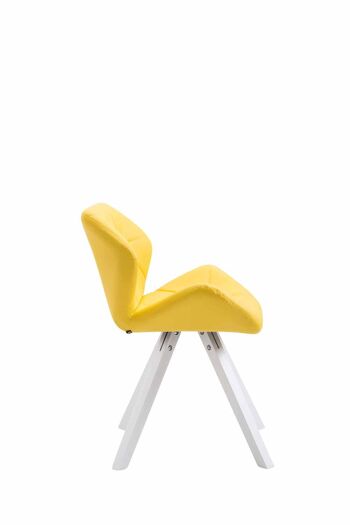 Pratella Chaise de salle à manger Cuir artificiel Jaune 6x52cm 3