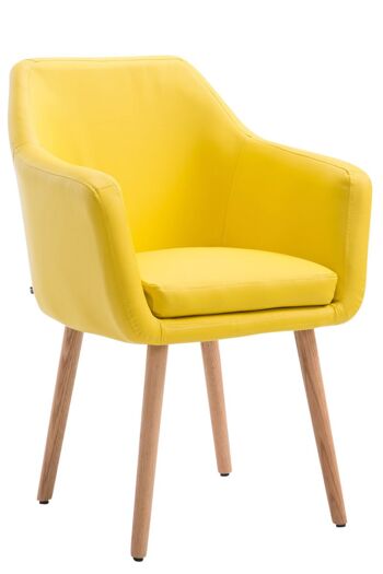Giussago Chaise de salle à manger Cuir artificiel Jaune 10x57.5cm 1