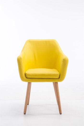 Giussago Chaise de salle à manger Cuir artificiel Jaune 10x57.5cm 2