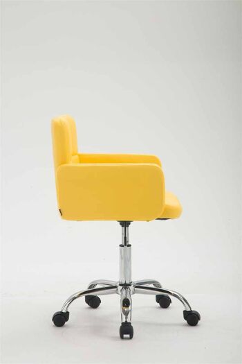 Musei Fauteuil Cuir Artificiel Jaune 11x52cm 2