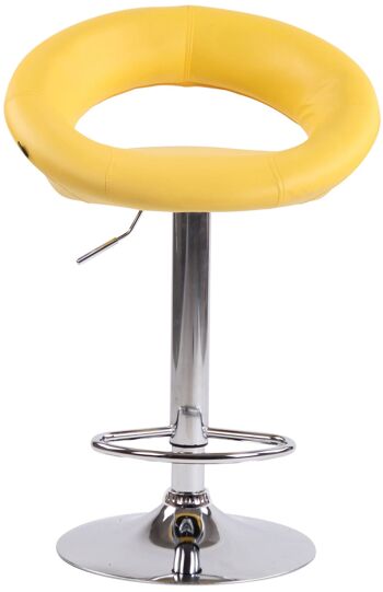 Gemonio Lot de 2 Tabourets de Bar Simili Cuir Jaune 6x47cm 3