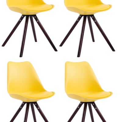 Milanesi Set van 4 Bezoekersstoelen Kunstleer Geel 6x56cm