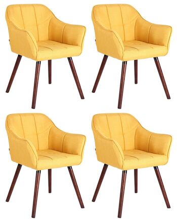 Crosano Lot de 4 Chaises de Salle à Manger Tissu Jaune 5x59cm 5