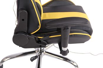 Portaria Chaise de Bureau Cuir Artificiel Jaune 19x51cm 7